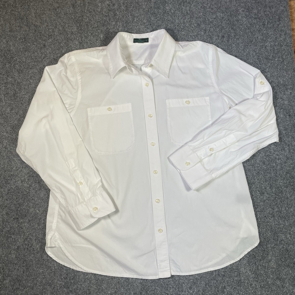 Ralph Lauren Long Sleeve Button Up Shirt Womens XLarge White Cotton Old Money